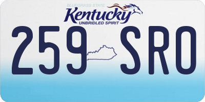 KY license plate 259SRO