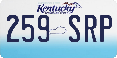 KY license plate 259SRP
