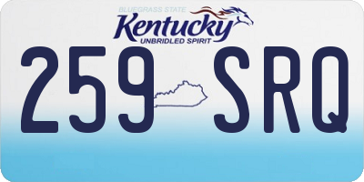 KY license plate 259SRQ