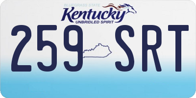 KY license plate 259SRT