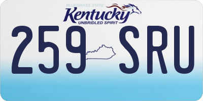 KY license plate 259SRU