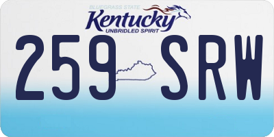 KY license plate 259SRW