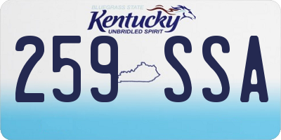 KY license plate 259SSA