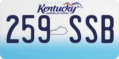 KY license plate 259SSB
