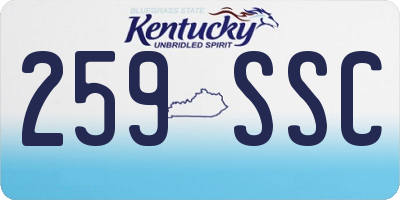 KY license plate 259SSC