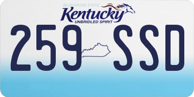 KY license plate 259SSD