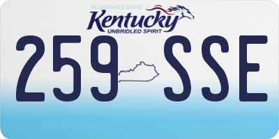KY license plate 259SSE