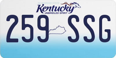 KY license plate 259SSG