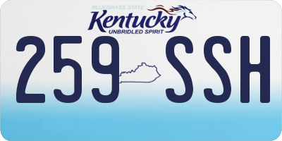 KY license plate 259SSH