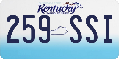KY license plate 259SSI