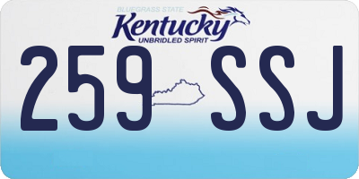 KY license plate 259SSJ