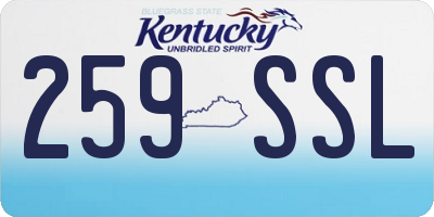 KY license plate 259SSL