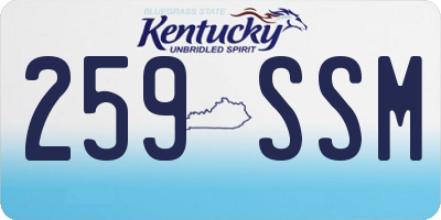 KY license plate 259SSM
