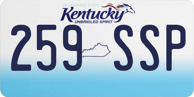 KY license plate 259SSP