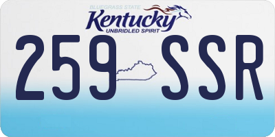 KY license plate 259SSR