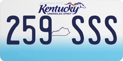 KY license plate 259SSS