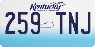 KY license plate 259TNJ