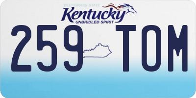 KY license plate 259TOM