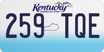 KY license plate 259TQE