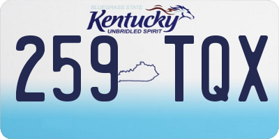 KY license plate 259TQX