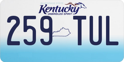 KY license plate 259TUL