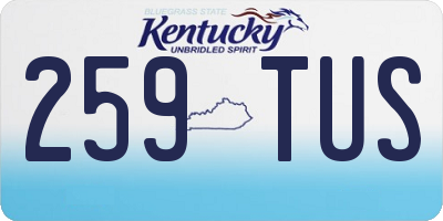 KY license plate 259TUS