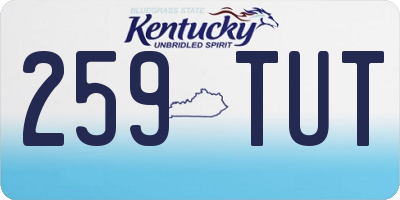 KY license plate 259TUT