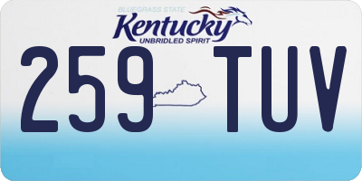 KY license plate 259TUV