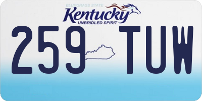 KY license plate 259TUW
