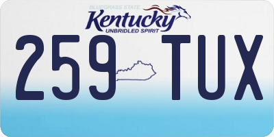 KY license plate 259TUX