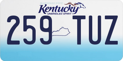 KY license plate 259TUZ