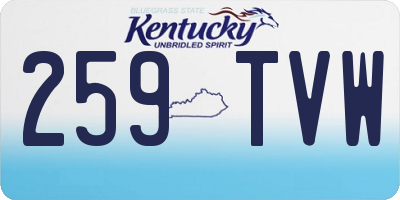 KY license plate 259TVW