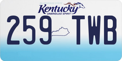 KY license plate 259TWB