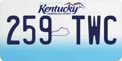 KY license plate 259TWC