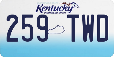 KY license plate 259TWD