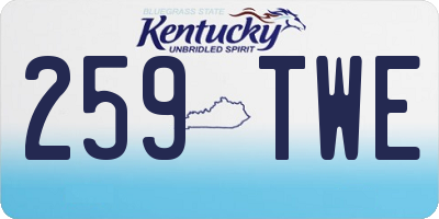 KY license plate 259TWE