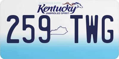 KY license plate 259TWG