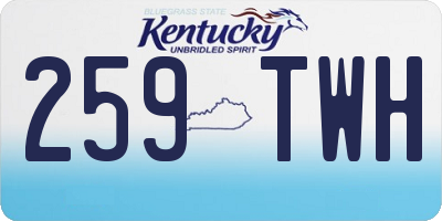 KY license plate 259TWH