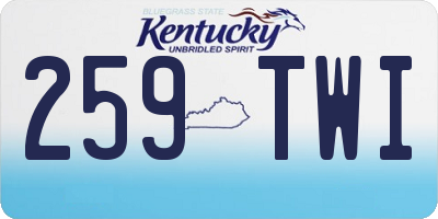KY license plate 259TWI