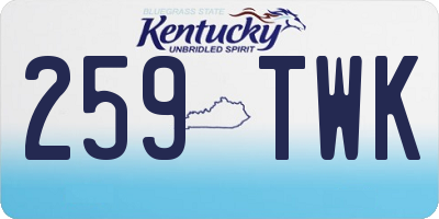 KY license plate 259TWK