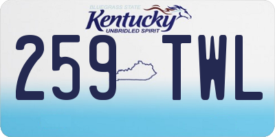 KY license plate 259TWL
