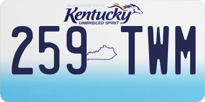 KY license plate 259TWM