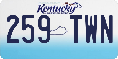 KY license plate 259TWN