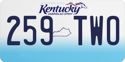 KY license plate 259TWO
