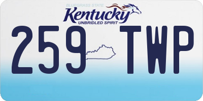 KY license plate 259TWP