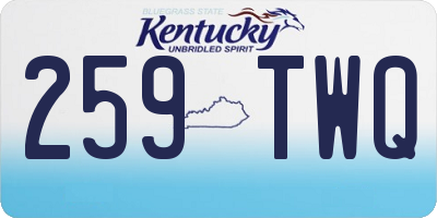 KY license plate 259TWQ
