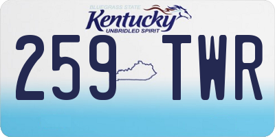 KY license plate 259TWR