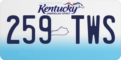 KY license plate 259TWS