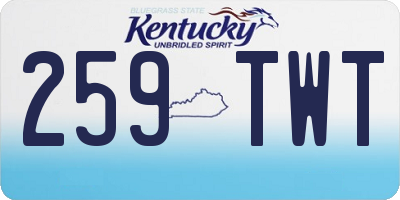 KY license plate 259TWT