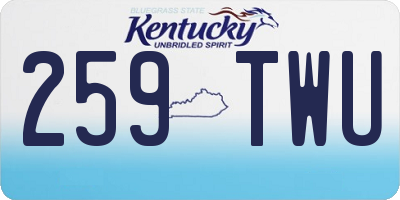 KY license plate 259TWU
